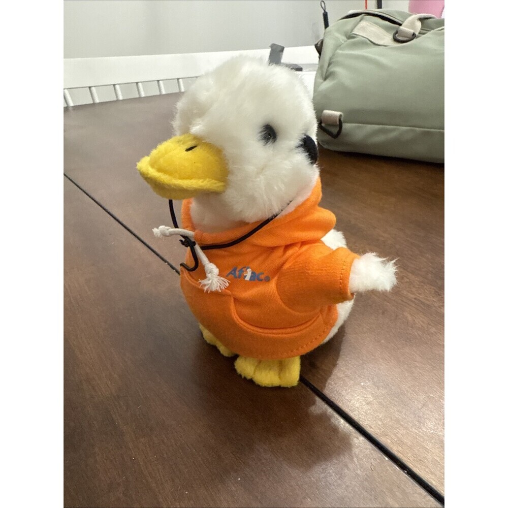 Aflac Quacking Talking Duck In Orange Hoodie With Apple iPod Plush